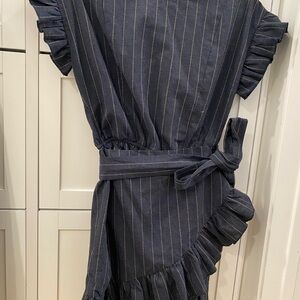 Étophe Studios Navy Dress with Ruffle Details